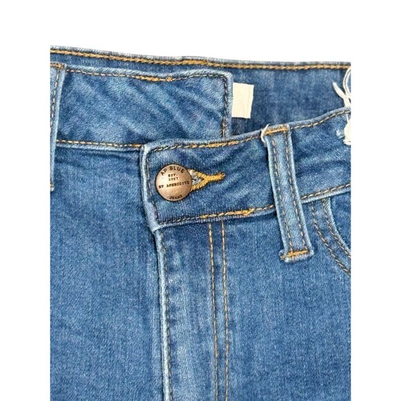 Distressed Denim High-Waisted Shorts Sz S Womens Ap Blue Aphrodite Jeans Stretch - Picture 3 of 8